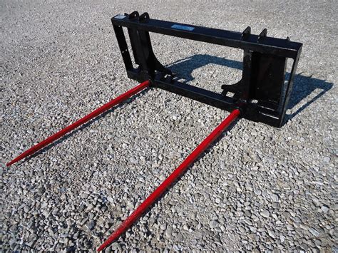 2 prong bale spear for skid steer|skid steer hay bale attachment.